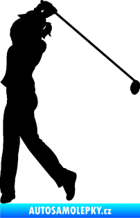 Samolepka Golfistka 013 levá černá