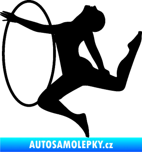 Samolepka Hula Hop 002 levá gymnastka s obručí černá