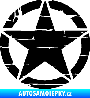 Samolepka Hvězda army 008 narušená černá