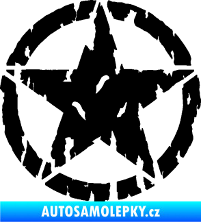 Samolepka Hvězda Army 010 potrhaná černá