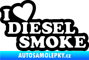 Samolepka I love diesel smoke nápis černá