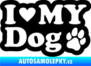 Samolepka I love my dog 002 černá