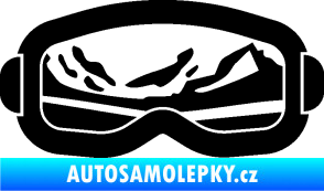 Samolepka I love snow brýle pravá černá