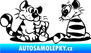 Samolepka Interiér 010 levá kočičky černá