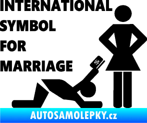 Samolepka International symbol for marriage černá