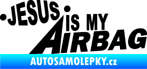 Samolepka Jesus is my airbag nápis černá