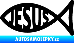 Samolepka Jesus rybička 003 křesťanský symbol černá