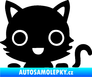 Samolepka Kočka 014 pravá kočka v autě černá