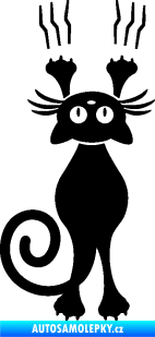 Samolepka Kočka 023 levá s drápanci černá