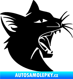 Samolepka Kočka 029  pravá rozzuřená černá
