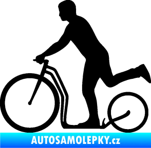 Samolepka Koloběžka 001 levá jízda  černá