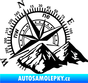 Samolepka Kompas 002 levá hory černá