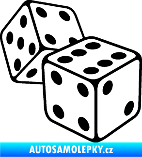 Samolepka Kostky 003 pravá hrací kostky černá