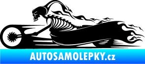 Samolepka Kostra na motorce s plameny levá černá