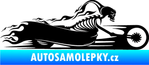 Samolepka Kostra na motorce s plameny pravá černá