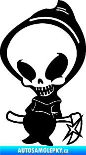 Samolepka Kostra s kapucí pravá černá
