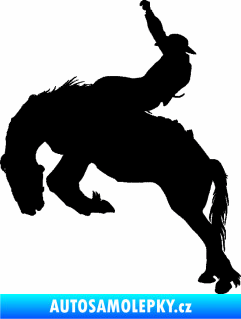 Samolepka Kovboj 001 levá rodeo na koni černá