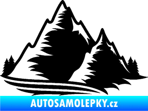 Samolepka Krajina hory 003 pravá černá