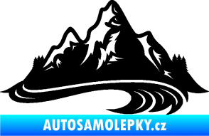 Samolepka Krajina hory 008 pravá černá