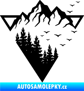 Samolepka Krajina hory 042 pravá magický trojúhelník černá