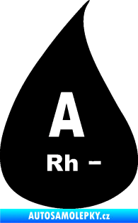 Samolepka Krevní skupina A Rh- kapka černá