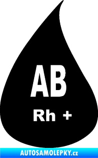 Samolepka Krevní skupina AB Rh+ kapka černá