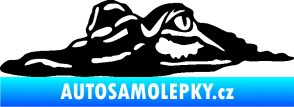 Samolepka Krokodýl 003 levá hlava na hladině černá