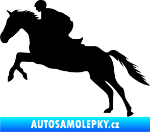 Samolepka Kůň 019 levá jezdec v sedle černá