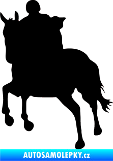Samolepka Kůň 021 levá s jezdcem černá