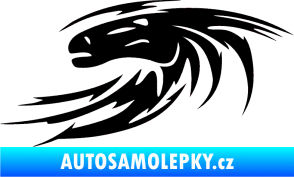 Samolepka Kůň 023 levá hlava s vlající hřívou černá