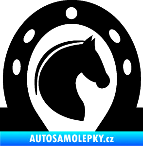 Samolepka Kůň 034 pravá podkova černá