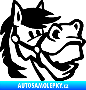 Samolepka Kůň 041 pravá veselý  černá