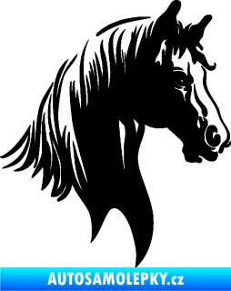 Samolepka Kůň 066 pravá hlava s hřívou černá
