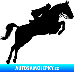 Samolepka Kůň 076 pravá parkur černá