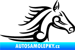 Samolepka Kůň 081 pravá hlava tattoo černá