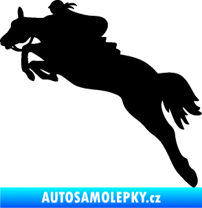 Samolepka Kůň 084 levá s jezdkyní černá