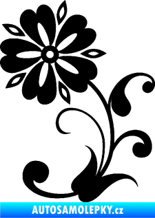 Samolepka Květina dekor 001 levá černá