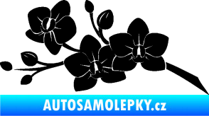 Samolepka Květina dekor 008 levá orchidej černá