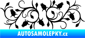 Samolepka Květina dekor 010 pravá růžičky černá