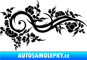 Samolepka Květina dekor 013 pravá černá