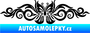 Samolepka Květina dekor 017 motýl černá