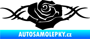 Samolepka Květina dekor 020 pravá růže s trny černá