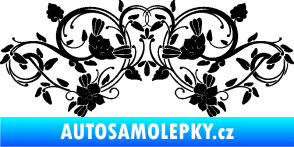Samolepka Květina dekor 026 černá
