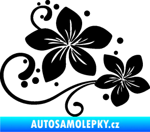 Samolepka Květina dekor 035 pravá černá