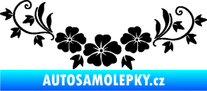 Samolepka Květina dekor 045 levá ibišky černá