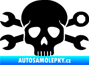 Samolepka Lebka 030 pravá mechanik černá