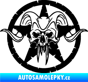 Samolepka Lebka 039 levá army hvězda černá