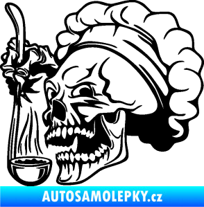 Samolepka Lebka 042 kuchař levá černá