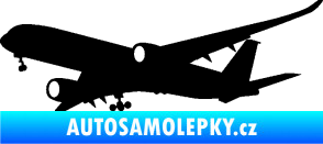 Samolepka Letadlo 017 levá Airbus A 350 černá