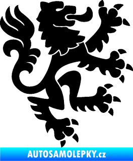 Samolepka Lev heraldika 001 pravá Český lev černá